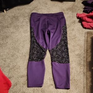 POP Fit Purple and Black Starry Leggings